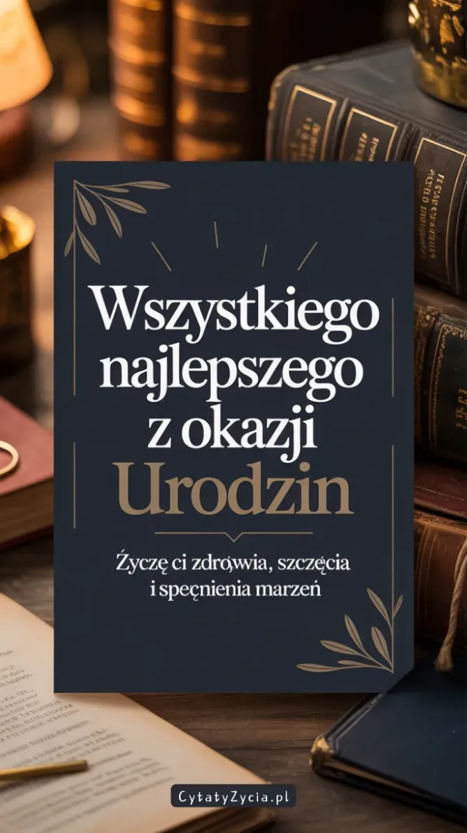 „Grafika z eleganckimi życzeniami urodzinowymi dla mężczyzny w klasycznym stylu.”