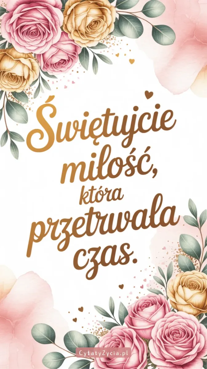 Eleganckie konfetti w kolorze różowego złota wirujące wokół nowożeńców.