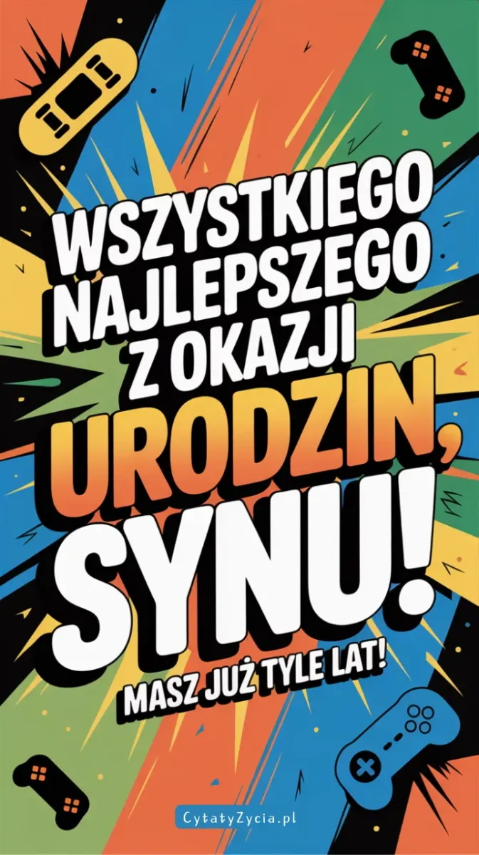 „Pudełko z prezentem i kartką urodzinową dla syna”